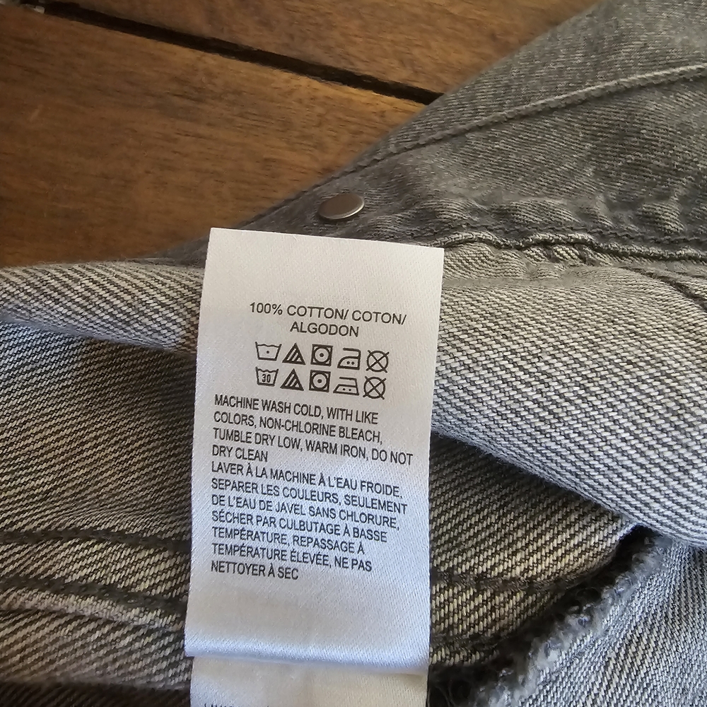 Lucky Brand "Weekend Trucker" Grey Denim Jacket Men’s Medium Distressed - Picture 7 of 10